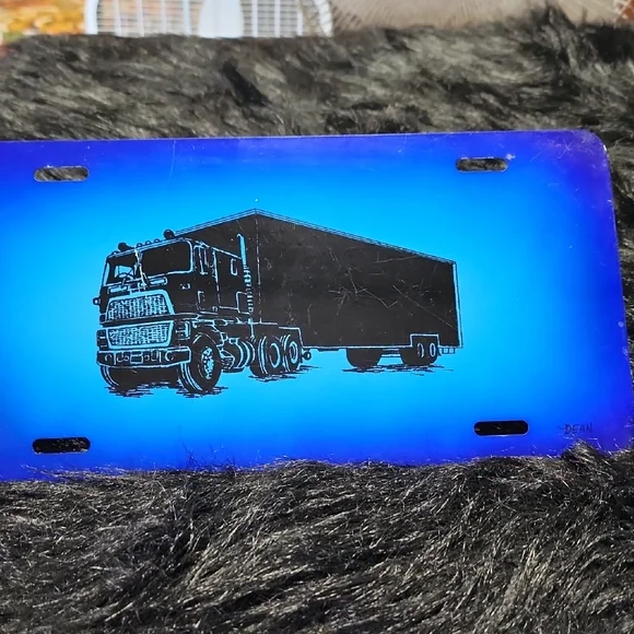 Blue Truck License Plate. Metal. - Picture 1 of 4